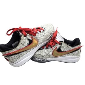 Nike LeBron 20 The Debut 2022 Basketball Sneakers Black Gold Swoosh Logo 9.5